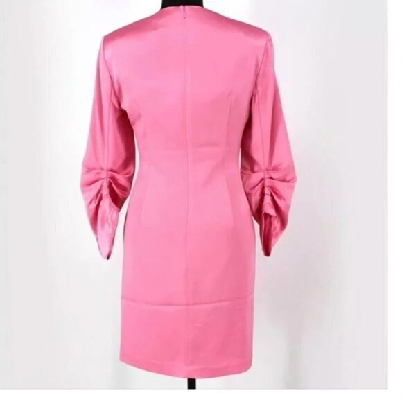 New Cinq à Sept Smooth Satin Natalia Barbiecore Wild Orchid Mini Dress 4 US NWT - Picture 6 of 16